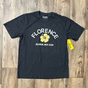 Florence Marine X Hawaii Aloha Hibiscus Cotton T-Shirt Graphic Men's Sz S Black